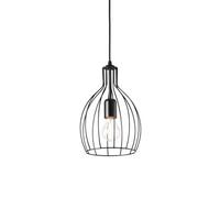 Ideal Lux Ampolla-2 Single Light Ceiling Pendant in Black Finish