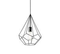 Ideal Lux Luminosa Ampolla 1 Light Ceiling Pendant Matt Black Cage Style, E27