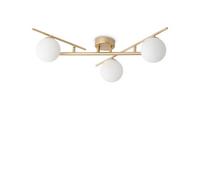 Ideal Lux ceiling lamp Atlas gold-coloured 3-bulb metal glass