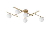 Ideal Lux ceiling lamp Atlas gold-coloured 5-bulb metal glass