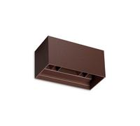 Ideal Lux Luminosa Atom 20Cm Outdoor Up Down Wall Lamp Coffee 4X Led 2400Lm 4000K Ip54