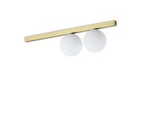 Ideallux Ideal Lux ceiling lamp Binomio brass-coloured 2flg metal glass