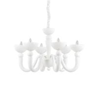 The Italian Collection Bon Bon 6 Light Ceiling Chandelier in White Finish