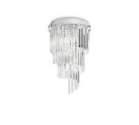 The Italian Collection Carlton 8 Light Semi Flush Ceiling Fitting in Polished Chrome & Crystal Finish