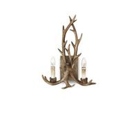 Ideal Lux Chalet 2 Light Indoor Wall Light Brown, E14