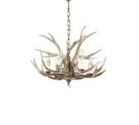 Ideal Lux Chalet 6 Light Pendant Chandelier Light Brown, E14