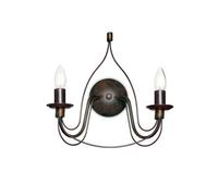 Ideal Lux Luminosa Corte 2 Light Indoor Candle Wall Light Rust Brown, E14