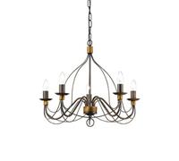 Ideal Lux Luminosa Corte 5 Light Chandelier Rust Brown Finish, E14