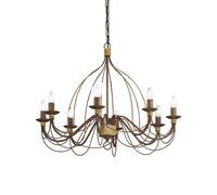 Ideal Lux Luminosa Corte 8 Light Chandelier Rust Brown Finish, E14