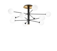 Ideal Lux Luminosa Cosmopolitan 10 Arm Multi Arm Semi Flush Ceiling Light Black