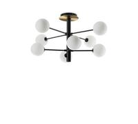 Ideal Lux Cosmopolitan 8 Light Globe Ceiling Light Matte Black, Satin Brass