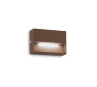 Ideal Lux Luminosa Dedra Integrated Led Outdoor Rectangle Flush Wall Lamp Coffee 160Lm 3000K Ip65