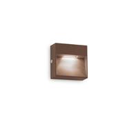 Ideal Lux Dedra Integrated Led Outdoor Square Flush Wall Lamp Coffee 160Lm 3000K Ip65