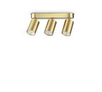 Ideal Lux Luminosa Dynamite Ceiling Spotlight Bar Brass 3X Gu10