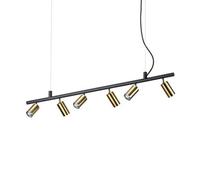IDEAL LUX Dynamite Round brass hanging light, 6-bulb