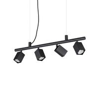 Ideal Lux Luminosa Dynamite Square Bar Pendant Ceiling Light Black 4X Gu10