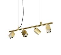 Ideal Lux Luminosa Dynamite Square Bar Pendant Ceiling Light Brass 4X Gu10
