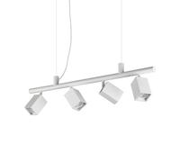 Ideal Lux Luminosa Dynamite Square Bar Pendant Ceiling Light White 4X Gu10