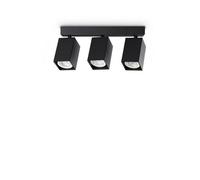 Ideal Lux Luminosa Dynamite Square Ceiling Spotlight Bar Black 3X Gu10