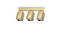 Ideal Lux Luminosa Dynamite Square Ceiling Spotlight Bar Brass 3X Gu10