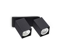 Ideal Lux Luminosa Dynamite Square Twin Ceiling Spotlight Black 2X Gu10