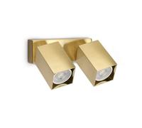 Ideal Lux Luminosa Dynamite Square Twin Ceiling Spotlight Brass 2X Gu10
