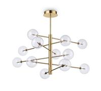 Equinoxe 12 Light Multi Arm Ceiling Pendant Light Antique Brass Netlighting Yellow One Size