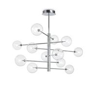 Equinoxe 12 Light Multi Arm Ceiling Pendant Light Chrome Netlighting Grey One Size