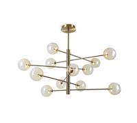 Ideal Lux Luminosa Equinoxe 12 Light Multi Arm Pendant Ceiling Light Shaded Amber