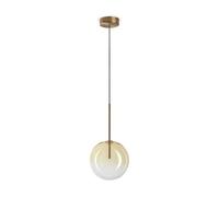 Ideal Lux Luminosa Equinoxe 20Cm Globe Pendant Ceiling Light Shaded Amber