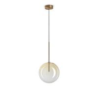 Ideal Lux Luminosa Equinoxe 25Cm Globe Pendant Ceiling Light Shaded Amber