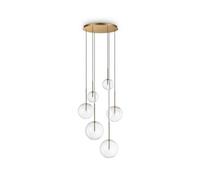 Netlighting Equinoxe 6 Light Cluster Pendant Ceiling Light Brass