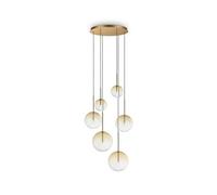 Ideal Lux Equinoxe 6 Light Cluster Pendant Ceiling Light Shaded Amber