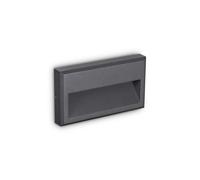 Ideal Lux Febe-1 LED Outdoor Flush Wall Fitting in Anthracite Grey Finish