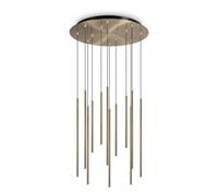 Ideal Lux Luminosa Filo Led 12 Light Cluster Pendant Ceiling Light Brass 2700K