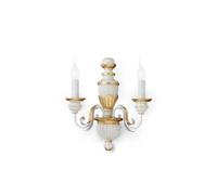 Ideal Lux Luminosa Firenze 2 Light Indoor Candle Wall Light Gold, Ivory, E14