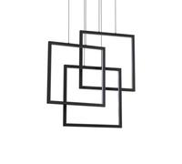 Ideal Lux Luminosa Frame Led Decorative Integrated Pendant Light Black, 83000K