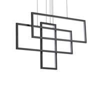 Ideal Lux Luminosa Frame Led Decorative Integrated Pendant Light Black, 93000K