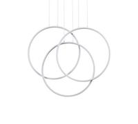 Ideal Lux Frame round LED Ceiling Pendant Light in a Matt White Finish