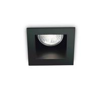 Ideal Lux Luminosa Funky Indoor Square Recessed Downlight Lamp 1 Light Black, Gu10