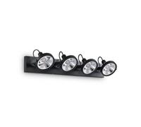 Ideal Lux Glim 4 Light Spotlight Bar in Black Finish