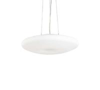 Ideal Lux Glory 3 Light Large Ceiling Pendant in Satin Nickel Finish With White Glass