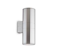 Ideal Lux Luminosa Gun 2 Light Outdoor Large Up Down Wall Light Aluminium, Putty Ip54, E27