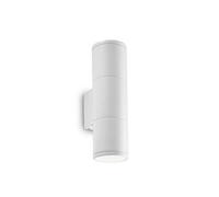 Ideal Lux Luminosa Gun 2 Light Outdoor Small Up Down Wall Light White, Oyster Ip44, Gu10