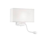 Ideal Lux Hotel Wall Fitting with Reading Light in a White Finish