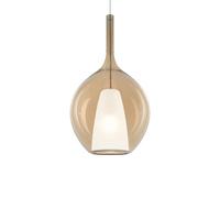 Ideal Lux Luminosa Kalique Il 28Cm Globe Dome Pendant Ceiling Light Amber 1X E27