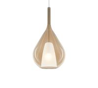 Ideal Lux Luminosa Kalique Ill 28Cm Teardrop Dome Pendant Ceiling Light Amber 1X E27