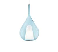 Ideal Lux Luminosa Kalique Ill 28Cm Teardrop Dome Pendant Ceiling Light Sky Blue 1X E27