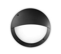 Ideal Lux Luminosa Lucia 1 Light Half Diffuser Outdoor Flush Wall Light Black Ip66, E27