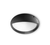 Ideal Lux Luminosa Maddi 1 Light Half Diffuser Outdoor Flush Wall Light Black Ip66, E27